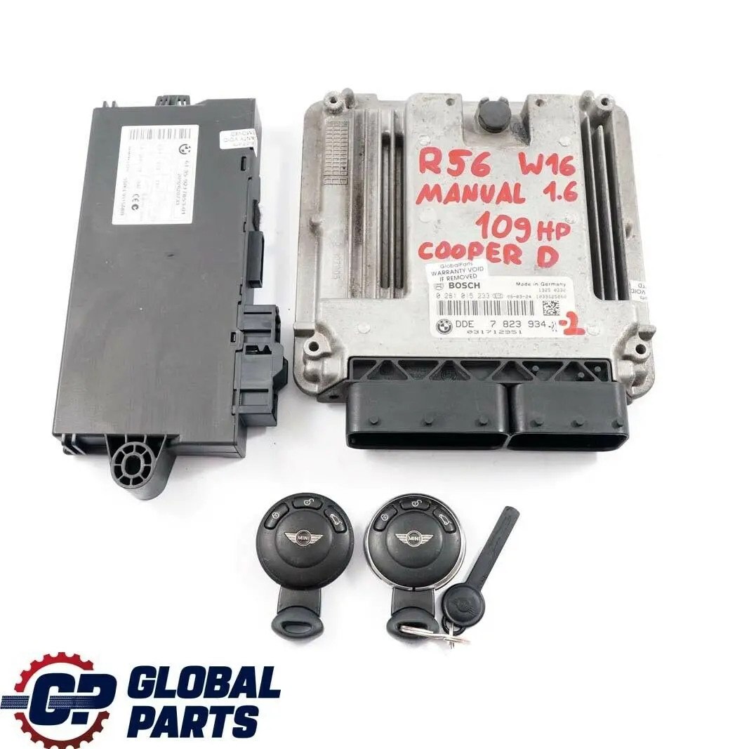 Mini Cooper D R55 R56 Diesel W16 1.6 109HP ECU Kit DDE CAS3 Keys Manual - SKU 7823934-2 - Part number 7823934