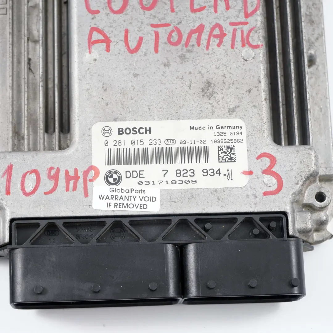 Mini Cooper D R55 R56 Diesel W16 109HP ECU Kit DDE CAS3 Cle Automatique - SKU 7823934-3 - Numéro de pièce 7823934