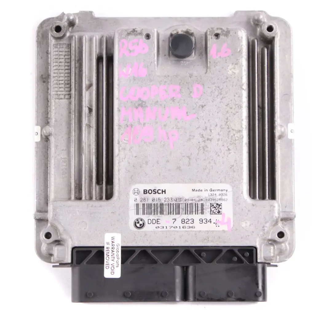 Mini Cooper D R55 R56 Diesel W16 109HP ECU Kit DDE CAS3 Key Manual - SKU 7823934-4 - Part number 7823934