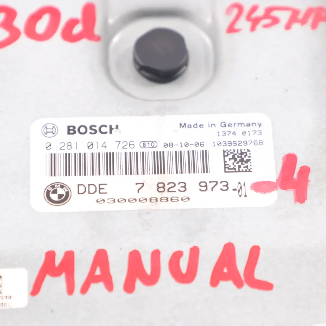 BMW E90 E91 LCI E92 330d Diesel N57 245HP ECU Unité moteur DDE Manuel - SKU 7823973-4 - Numéro de pièce 7823973