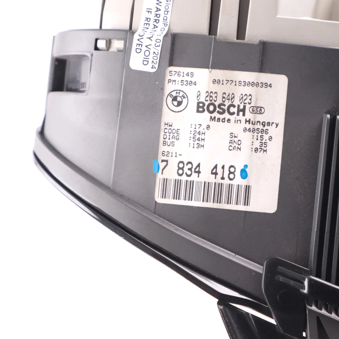 BMW E46 M3 Petrol S54 Instrument Cluster Speedo Rev Counter Sequential M gearbox - SKU 7834418 - Part number 7834418