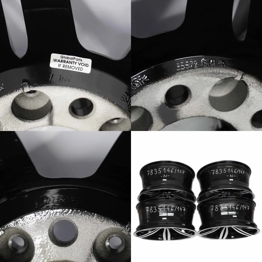 Complete Set 4x Forged Alloy Wheel Rim 19" M Double Spoke 167 to BMW E60 M5 E63 M6 with Part number 7835146/7835147 BMW E60 M5 E63 M6 Complete Set 4x Forged Alloy Wheel Rim 19" M Double Spoke 167 - SKU 7835146/7835147 - Part number 7835146/7835147