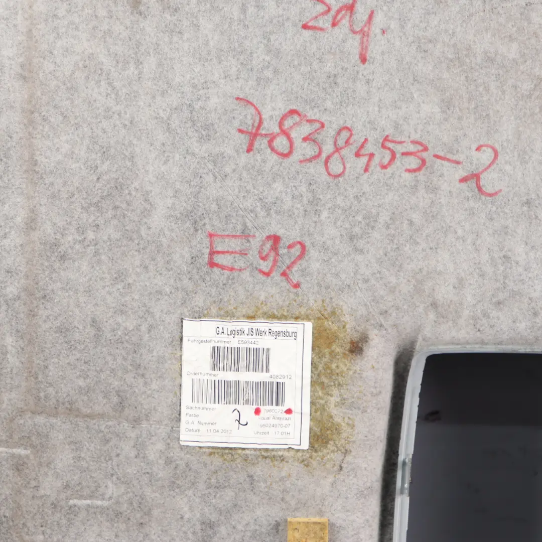 Headlining BMW E92 Coupe Moulded Roof Lining Black Anthrazit 7960072 to with Part number 7838453 Headlining BMW E92 Coupe Moulded Roof Lining Black Anthrazit 7960072 - SKU 7838453-2 - Part number 7838453