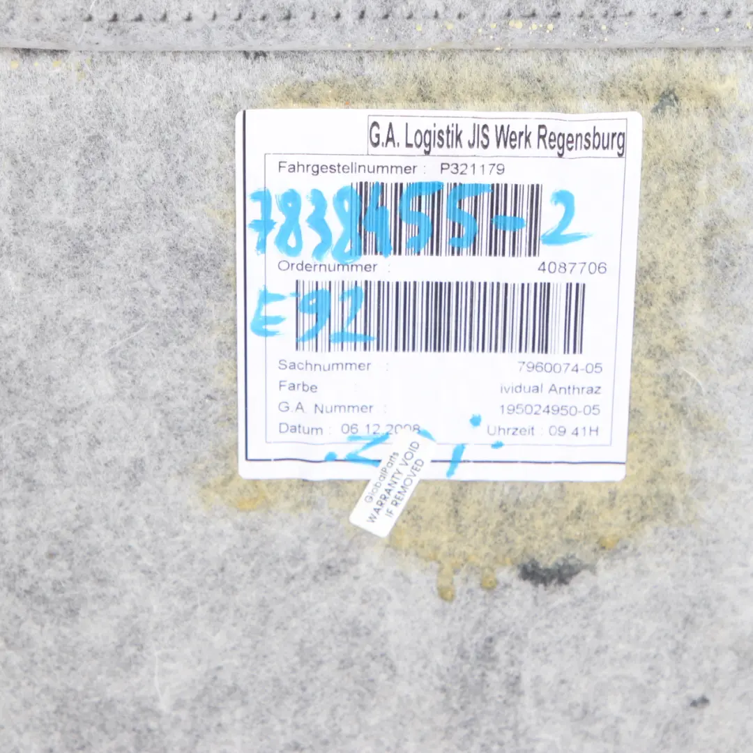 Roof Lining BMW E92 Coupe Headlining Roofliner Slide Sunroof Black 7960074 to with Part number 7838455 Roof Lining BMW E92 Coupe Headlining Roofliner Slide Sunroof Black 7960074 - SKU 7838455-2 - Part number 7838455