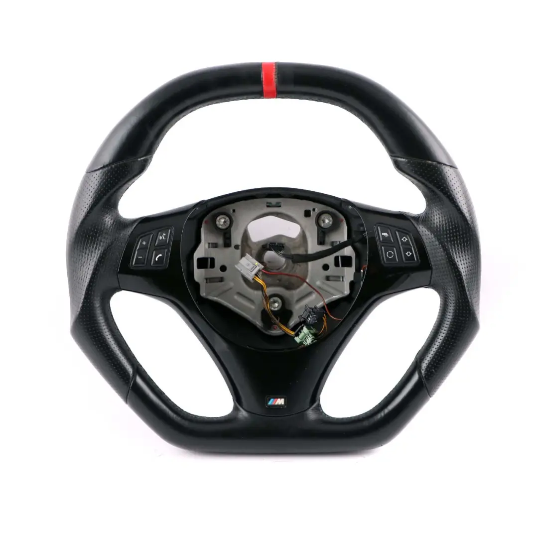 BMW E81 E82 E87 E90 E91 E92 E93 Black Leather M-Sport Look Flat Steering Wheel - SKU 7839114-10 - Part number 7839114