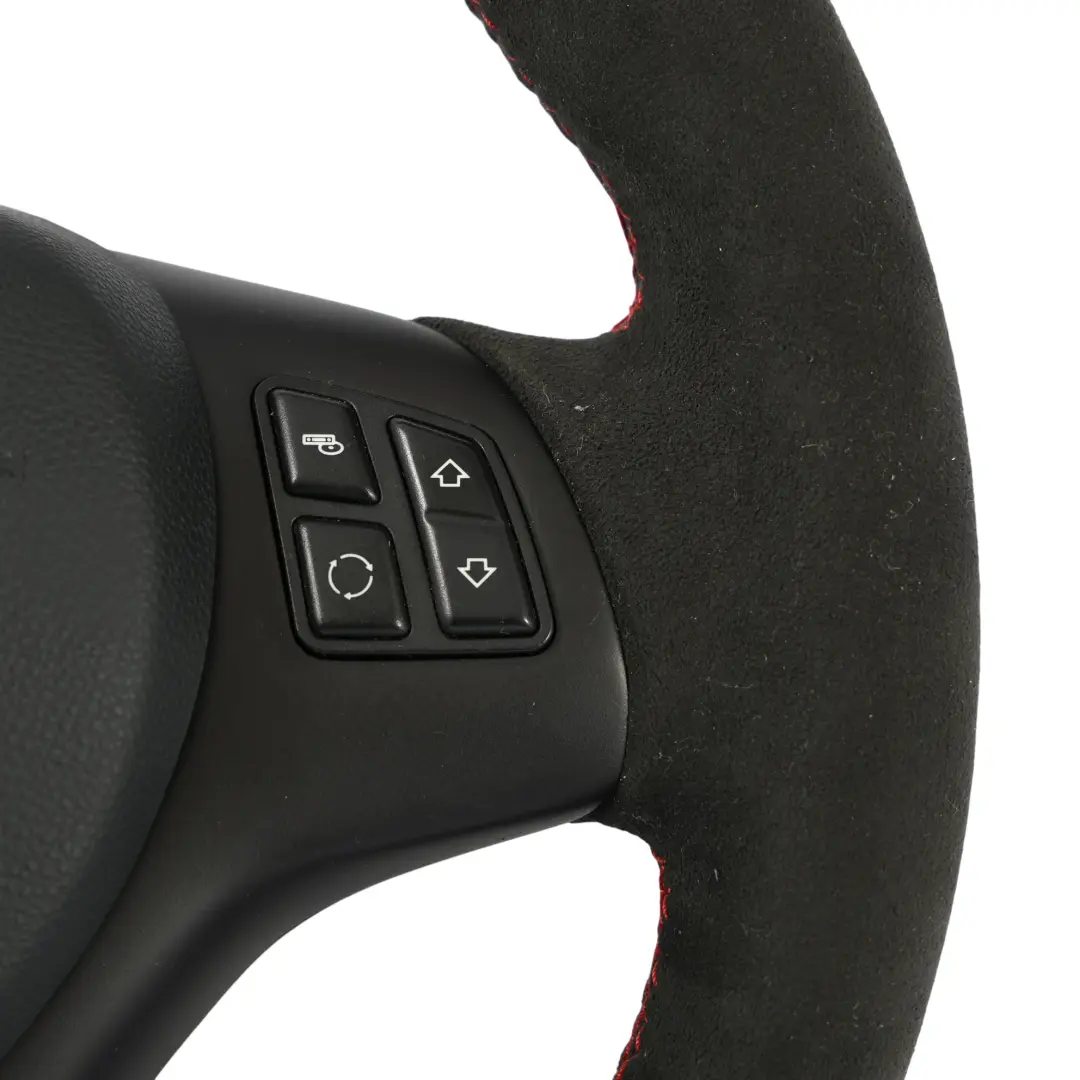 BMW E81 E87 E90 E91 E92 NEW Black Leather Alcantara M Sport Thick Steering Wheel - SKU 7839114-11-SET - Part number 7839114