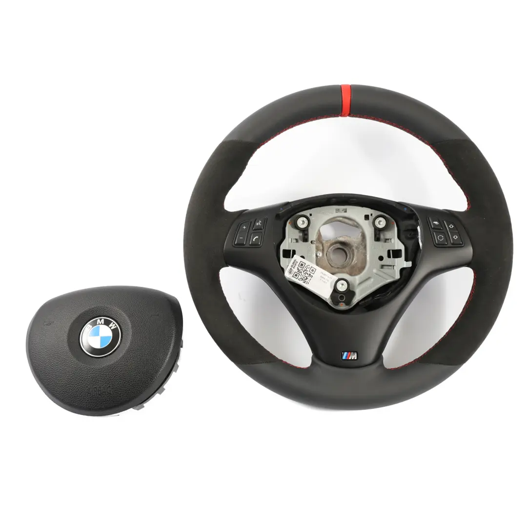 BMW E81 E87 E90 E91 E92 NOUVEAU Volant M Sport Épais En Cuir Noir Alcantara - SKU 7839114-11-SET - Numéro de pièce 7839114