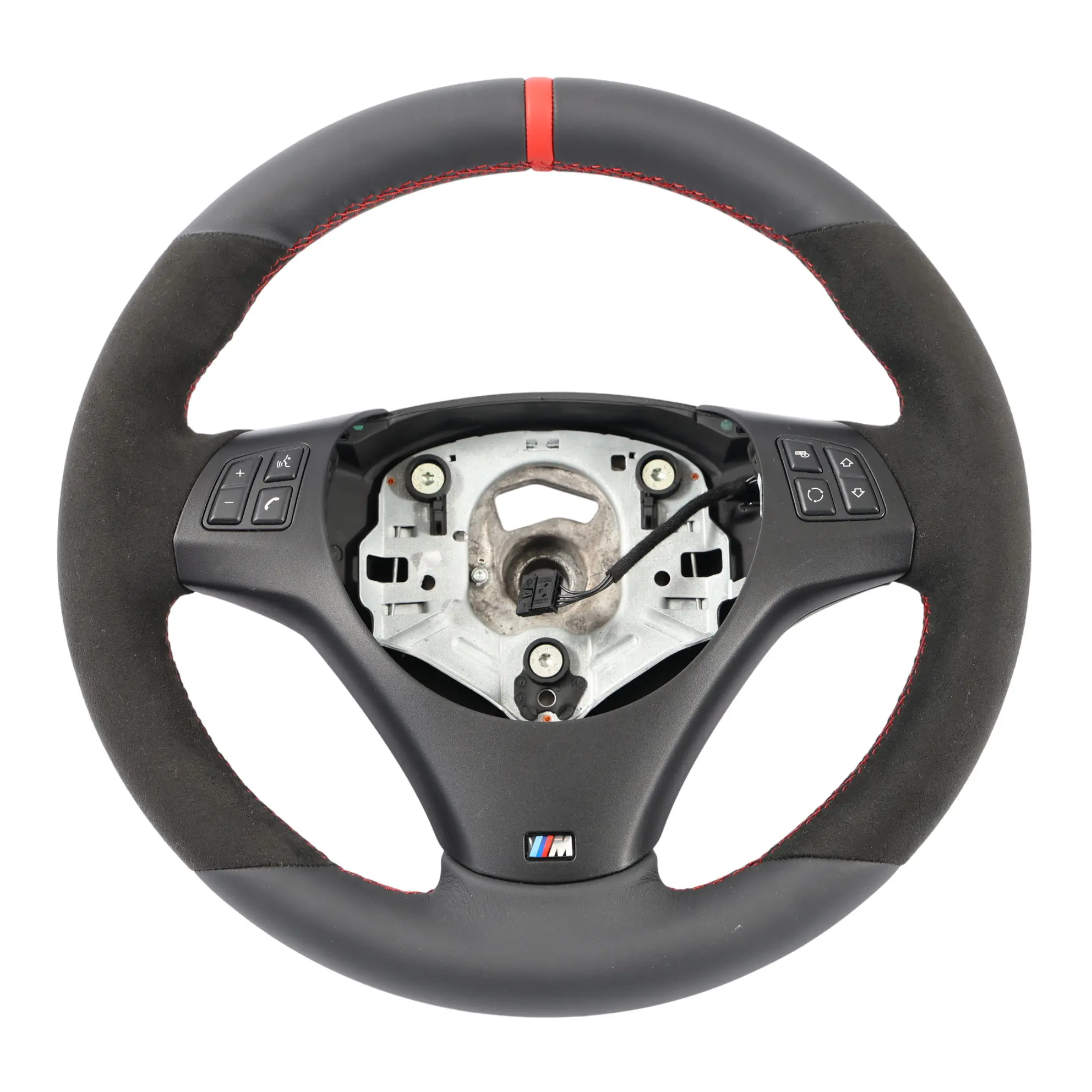 BMW E81 E87 E90 E91 E92 NEW Black Leather Alcantara M Sport Thick Steering Wheel