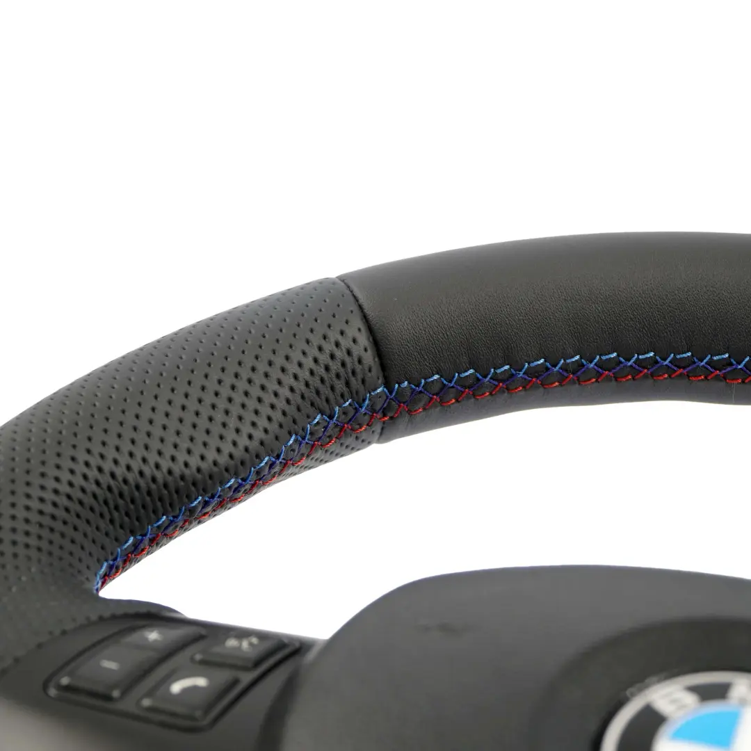 BMW E81 E82 E87 E90 E91 E92 E93 NEW Black Leather M-Sport Thick Steering Wheel - SKU 7839114-2-SET - Part number 7839114