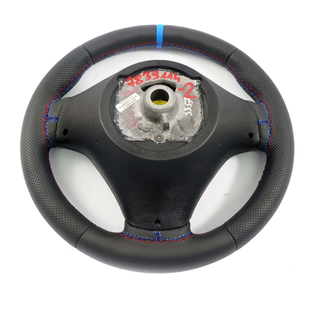 BMW E81 E82 E87 E90 E91 E92 E93 NEW Black Leather M-Sport Thick Steering Wheel - SKU 7839114-2-SET - Part number 7839114