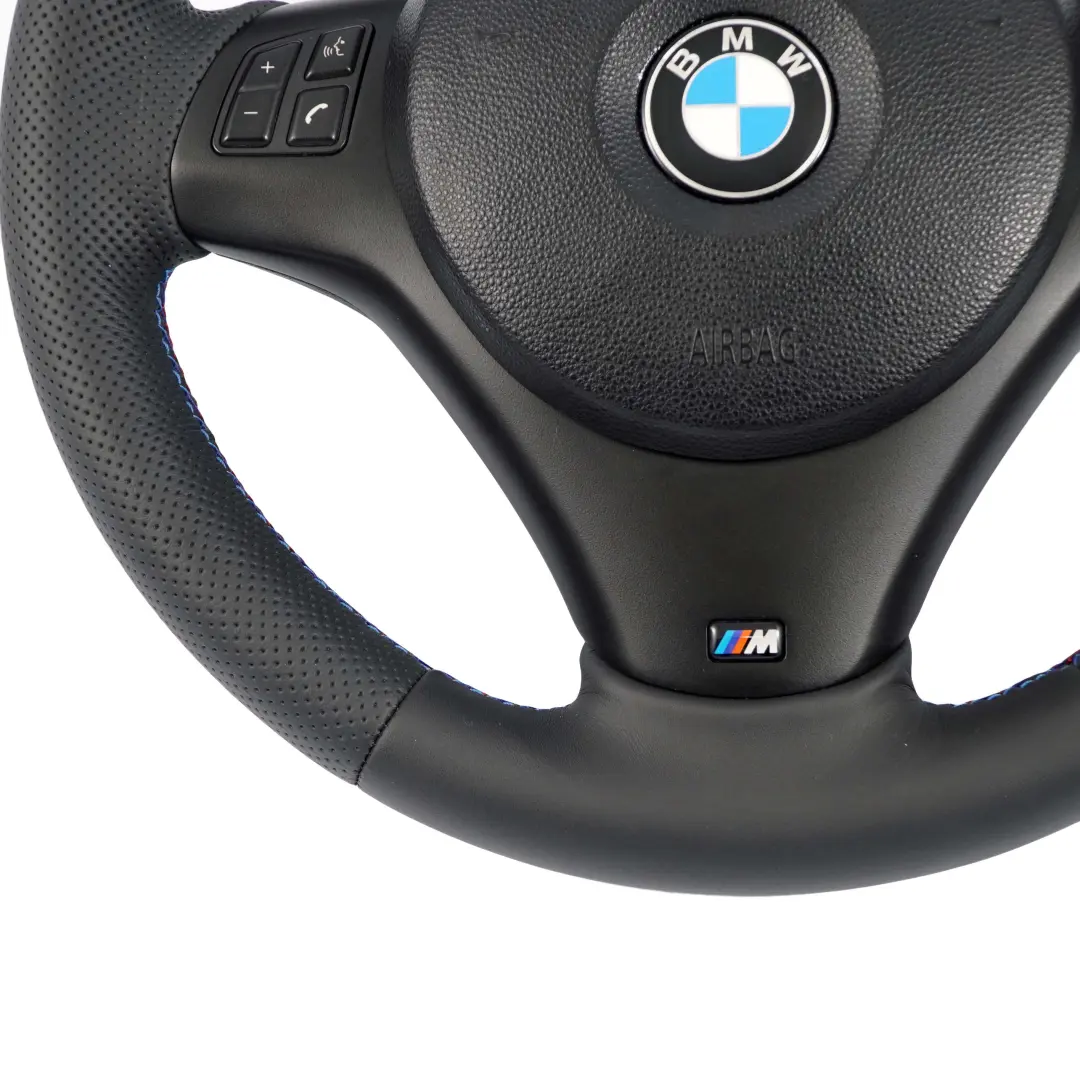 BMW E81 E82 E87 E90 E91 E92 E93 NEW Black Leather M-Sport Thick Steering Wheel - SKU 7839114-2-SET - Part number 7839114