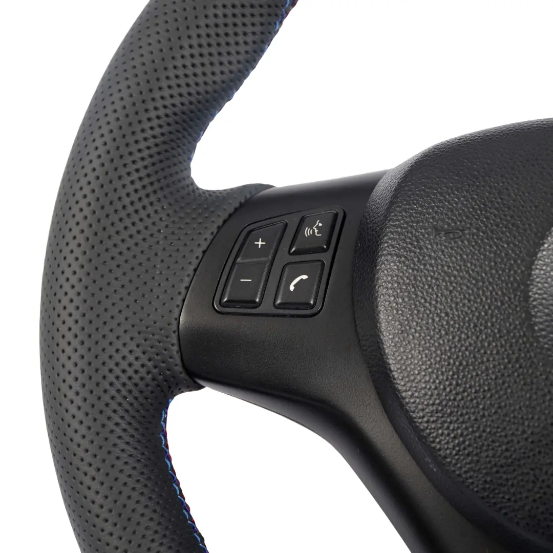 BMW E81 E82 E87 E90 E91 E92 E93 NEW Black Leather M-Sport Thick Steering Wheel - SKU 7839114-2-SET - Part number 7839114