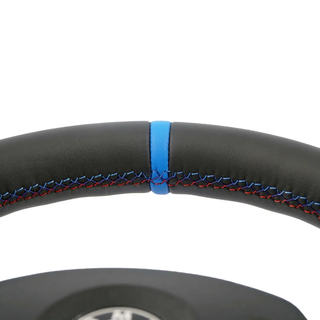 BMW E81 E82 E87 E90 E91 E92 E93 NEW Black Leather M-Sport Thick Steering Wheel - SKU 7839114-2-SET - Part number 7839114