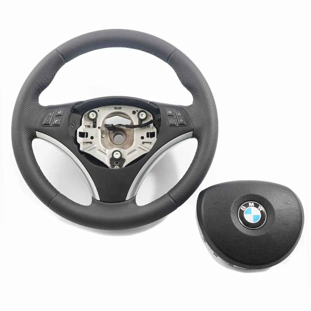 NUOVA Pelle M-Sport Look Volante Airbag per BMW E81 E82 E87 E90 E91 E92 con numero di parte 6795570 BMW E81 E82 E87 E90 E91 E92 NUOVA Pelle M-Sport Look Volante Airbag - SKU 7839114-3-SET - Numero di parte 6795570