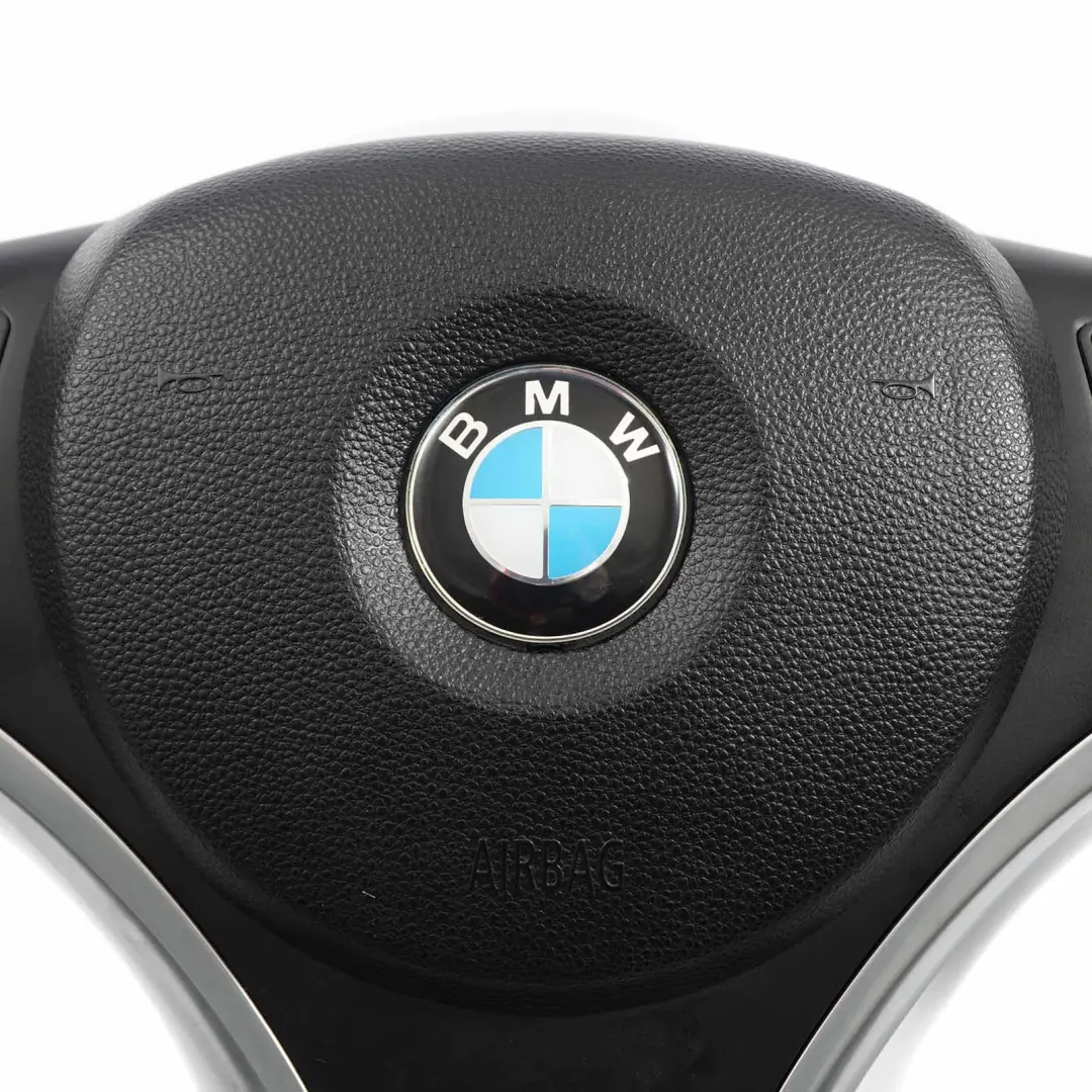 BMW E81 E82 E87 E90 E91 E92 NEW Black Leather M Sport Look Steering Wheel Trim - SKU 7839114-3-SET - Part number 6795570