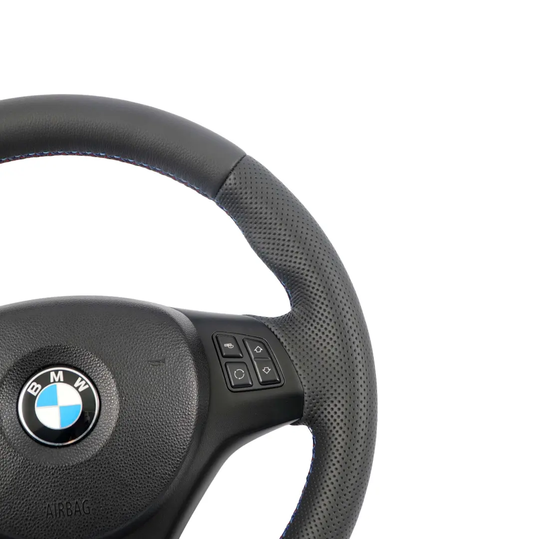 Leather M-Sport Thick Steering Wheel to BMW E81 E82 E87 E90 E91 E92 E93 NEW Black with Part number 7839114 BMW E81 E82 E87 E90 E91 E92 E93 NEW Black Leather M-Sport Thick Steering Wheel - SKU 7839114-5-SET - Part number 7839114