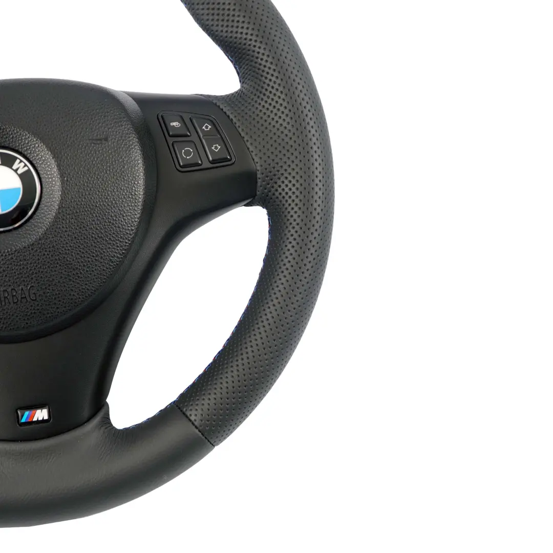 NUOVA Pelle Nera M-Sport Volante Denso per BMW E81 E82 E87 E90 E91 E92 E93 con numero di parte 7839114 BMW E81 E82 E87 E90 E91 E92 E93 NUOVA Pelle Nera M-Sport Volante Denso - SKU 7839114-5-SET - Numero di parte 7839114