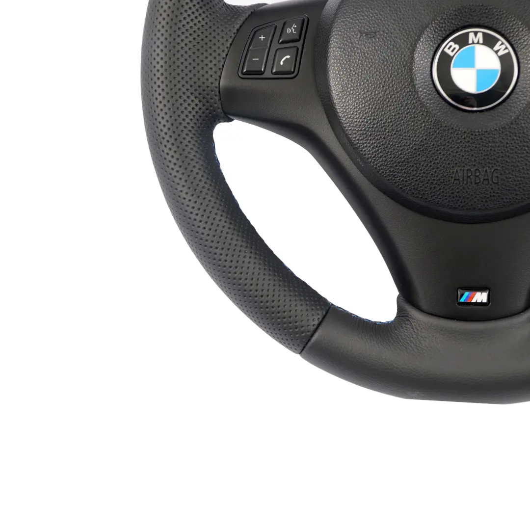 BMW E81 E82 E87 E90 E91 E92 E93 NEW Black Leather M-Sport Thick Steering Wheel - SKU 7839114-5-SET - Part number 7839114