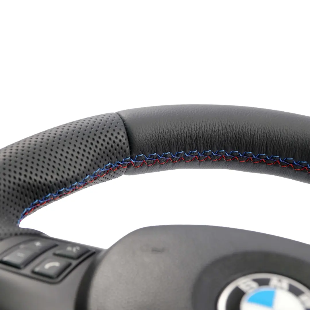 BMW E81 E82 E87 E90 E91 E92 E93 NEW Black Leather M-Sport Thick Steering Wheel - SKU 7839114-5-SET - Part number 7839114