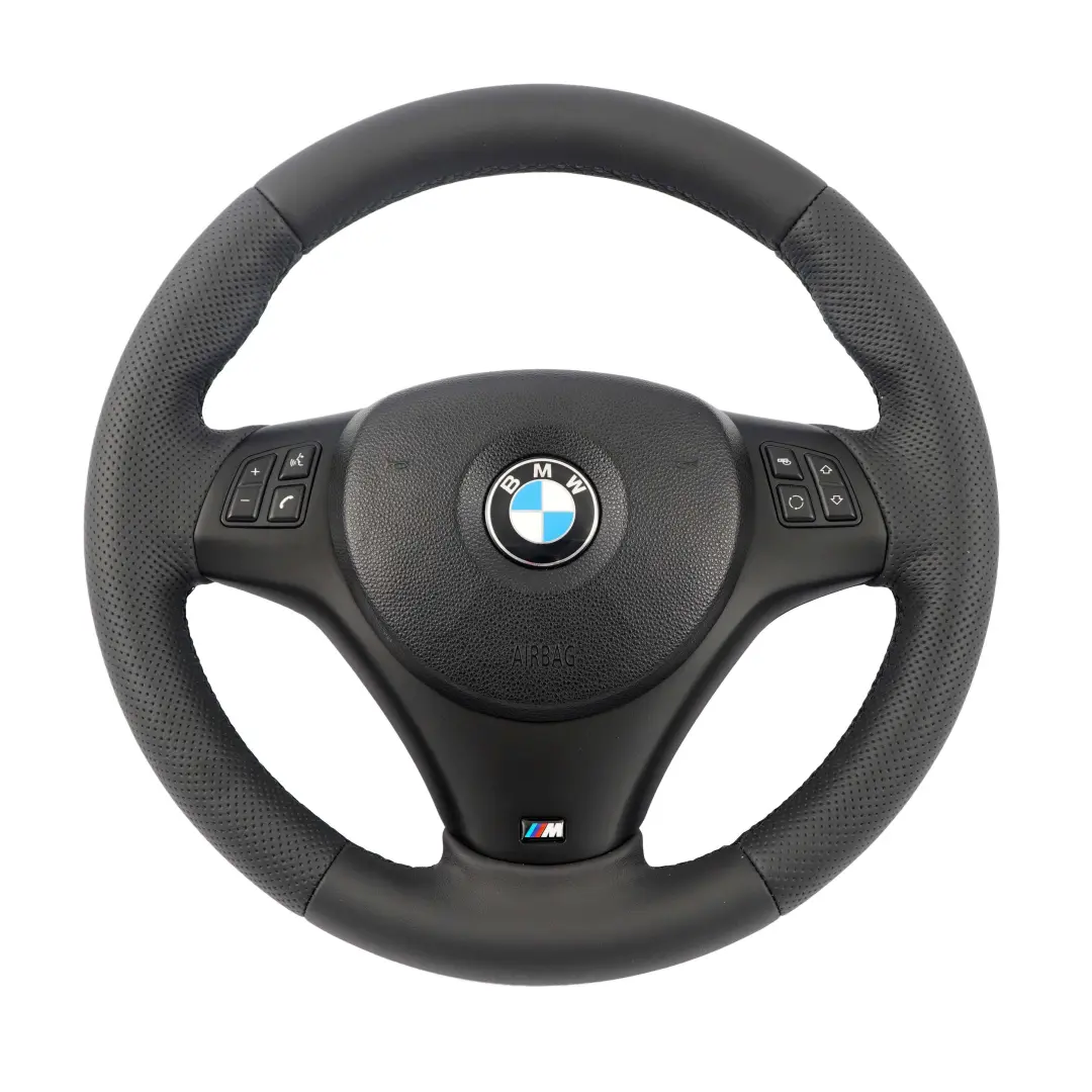 Nuevo Volante Cuero Negro Manillar Grueso M-Sport BMW E81 E82 E87 E90 E91 E92 - SKU 7839114-6-SET - Número de pieza 7839114