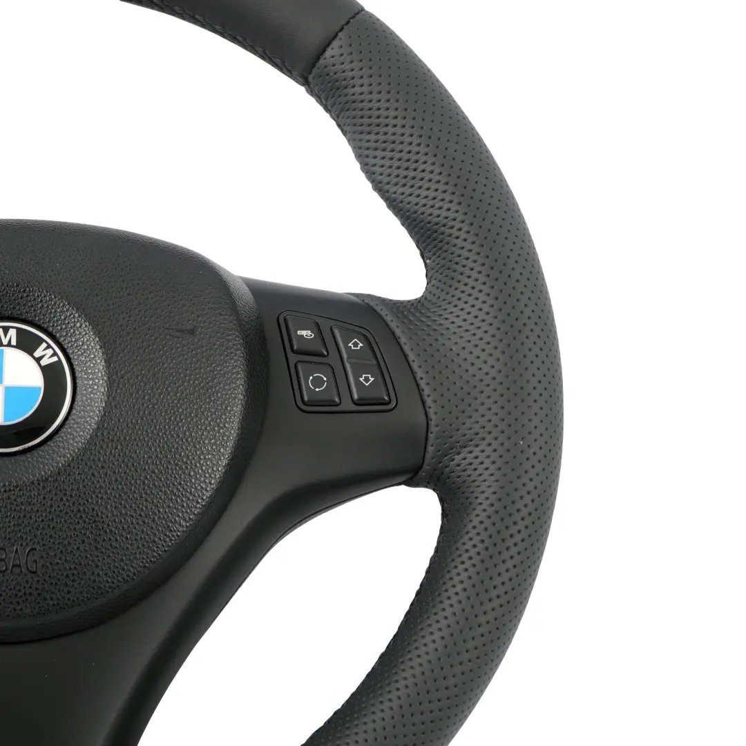 Nuevo Volante Cuero Negro Manillar Grueso M-Sport BMW E81 E82 E87 E90 E91 E92 - SKU 7839114-6-SET - Número de pieza 7839114