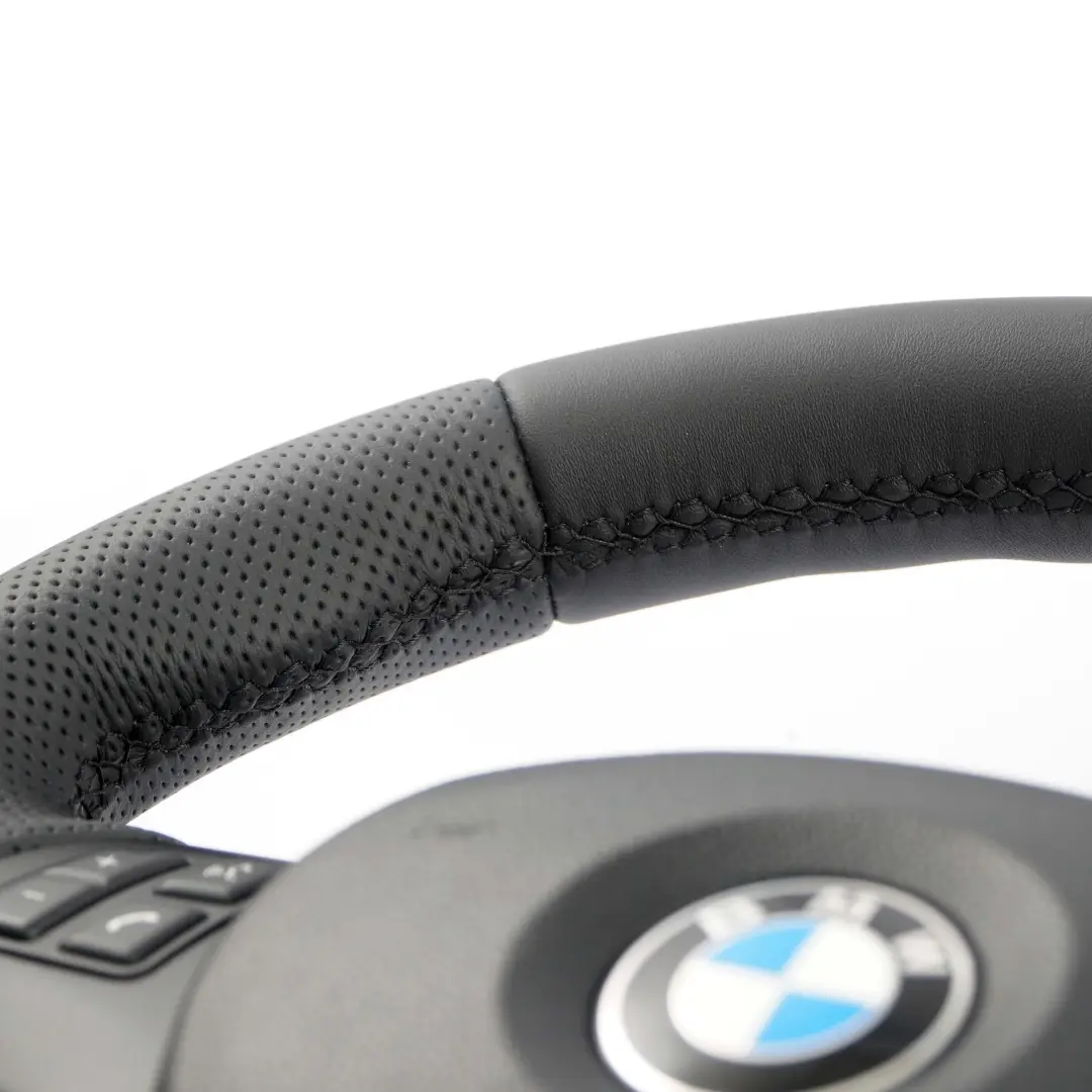 Nuevo Volante Cuero Negro Manillar Grueso M-Sport BMW E81 E82 E87 E90 E91 E92 - SKU 7839114-6-SET - Número de pieza 7839114