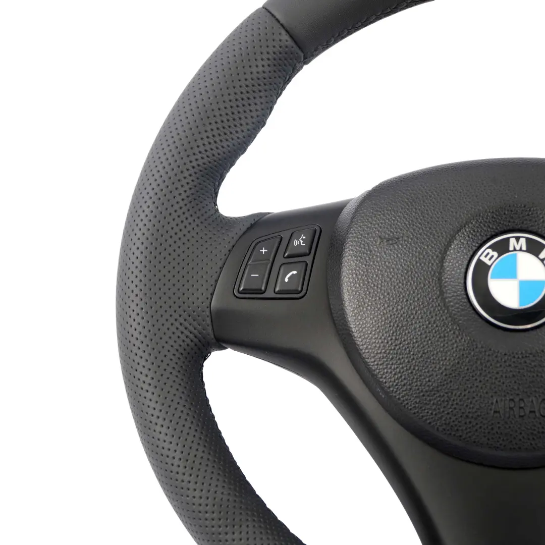 Nuevo Volante Cuero Negro Manillar Grueso M-Sport BMW E81 E82 E87 E90 E91 E92 - SKU 7839114-6-SET - Número de pieza 7839114
