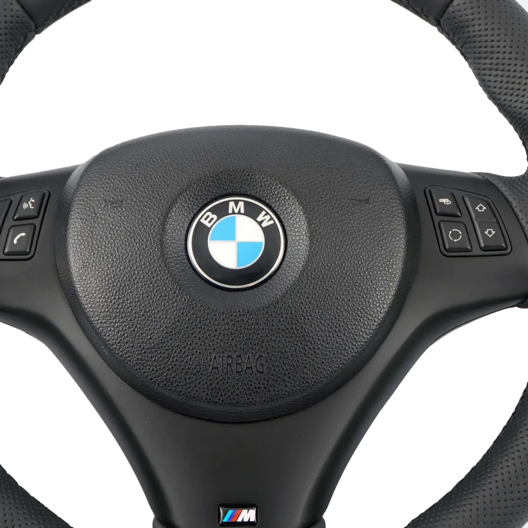 Nuevo Volante Cuero Negro Manillar Grueso M-Sport BMW E81 E82 E87 E90 E91 E92 - SKU 7839114-6-SET - Número de pieza 7839114