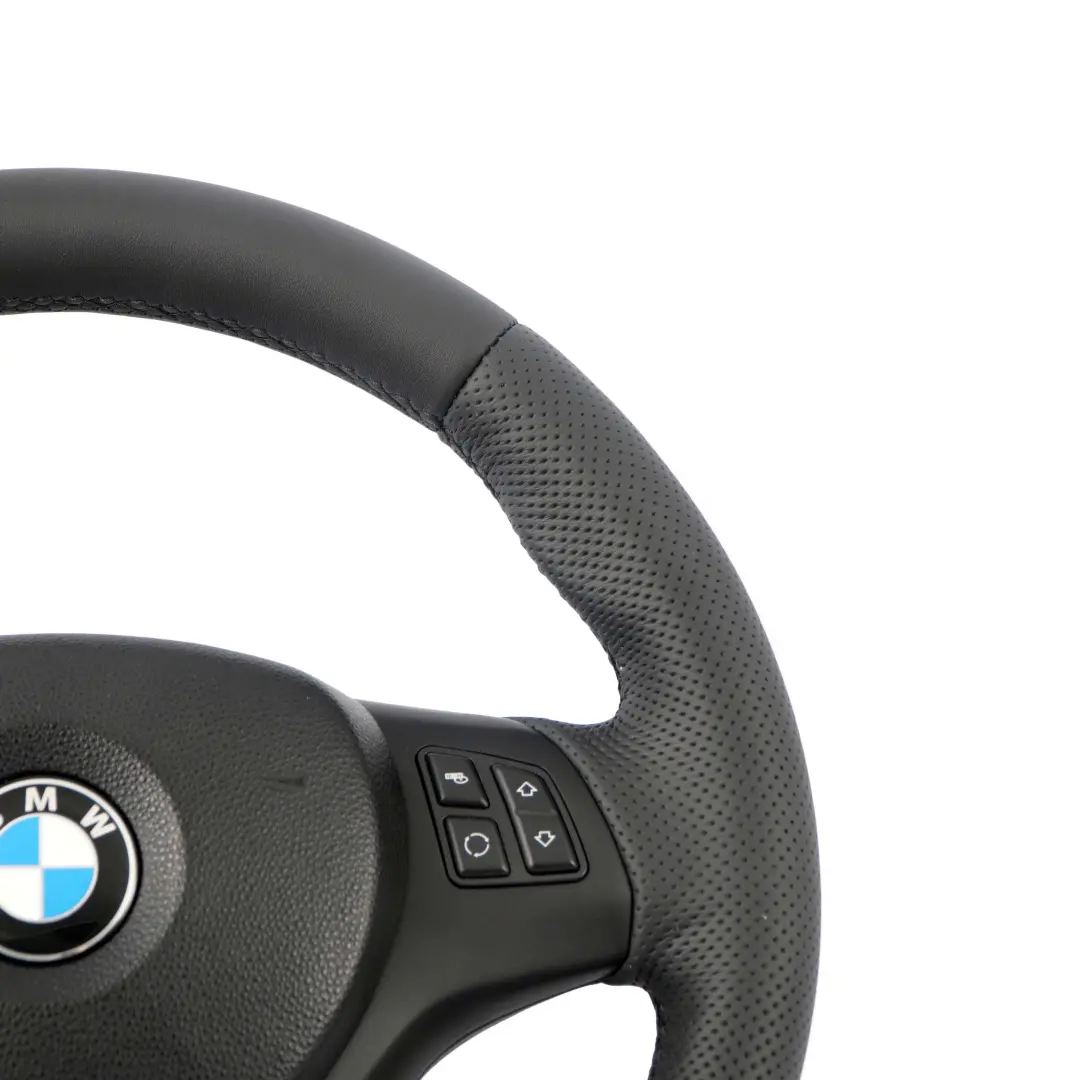 Nuevo Volante Cuero Negro Manillar Grueso M-Sport BMW E81 E82 E87 E90 E91 E92 - SKU 7839114-6-SET - Número de pieza 7839114