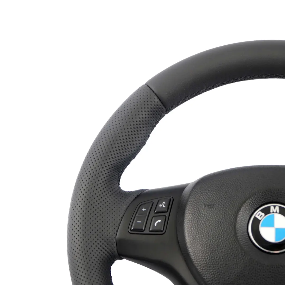 Nuevo Volante Cuero Negro Manillar Grueso M-Sport BMW E81 E82 E87 E90 E91 E92 - SKU 7839114-6-SET - Número de pieza 7839114