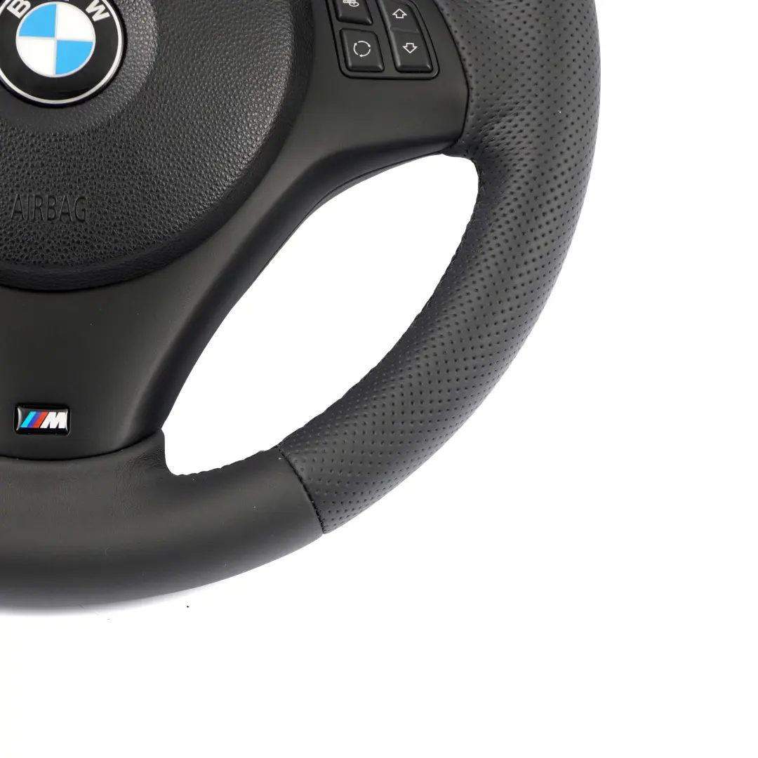 Nuevo Volante Cuero Negro Manillar Grueso M-Sport BMW E81 E82 E87 E90 E91 E92 - SKU 7839114-6-SET - Número de pieza 7839114