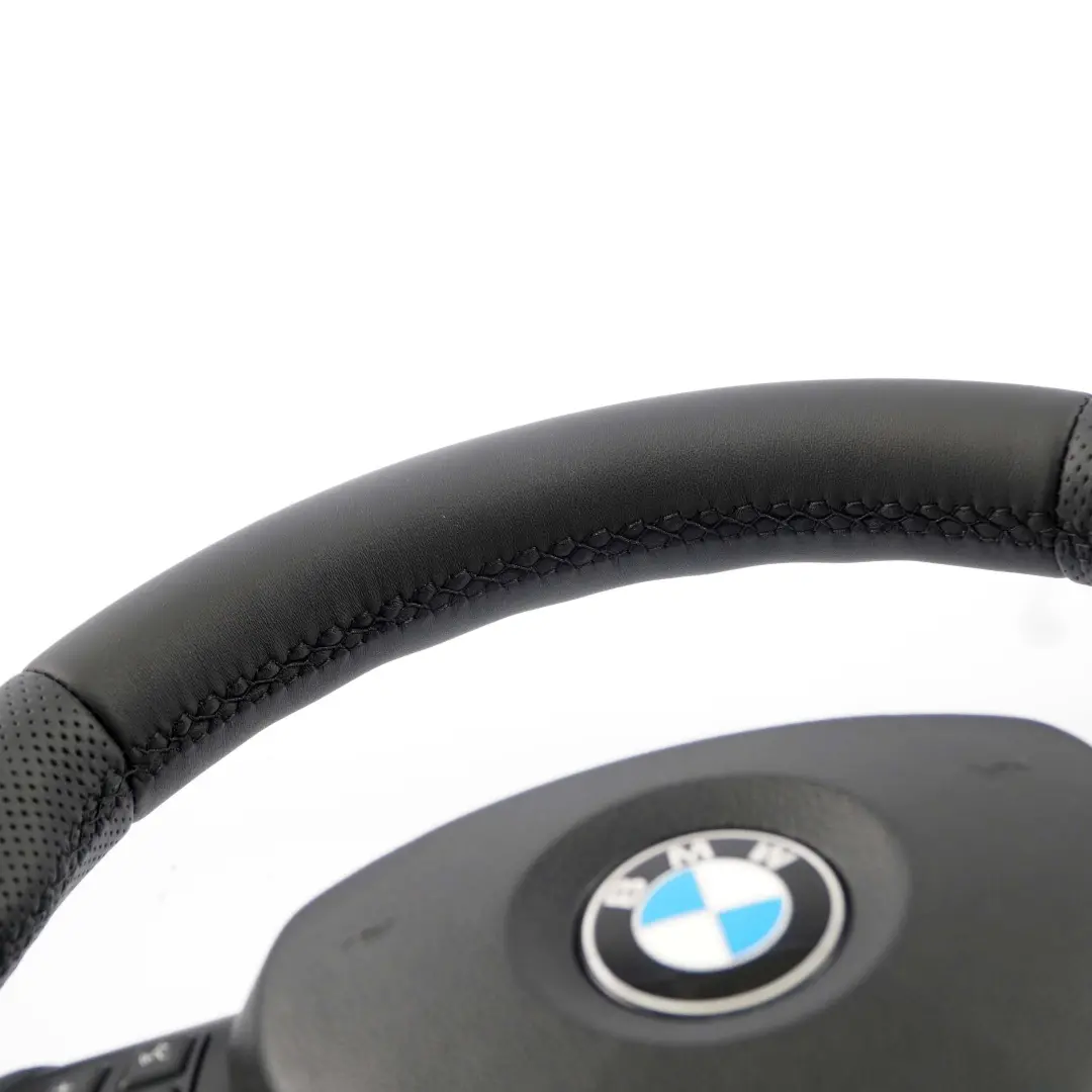 Nuevo Volante Cuero Negro Manillar Grueso M-Sport BMW E81 E82 E87 E90 E91 E92 - SKU 7839114-6-SET - Número de pieza 7839114