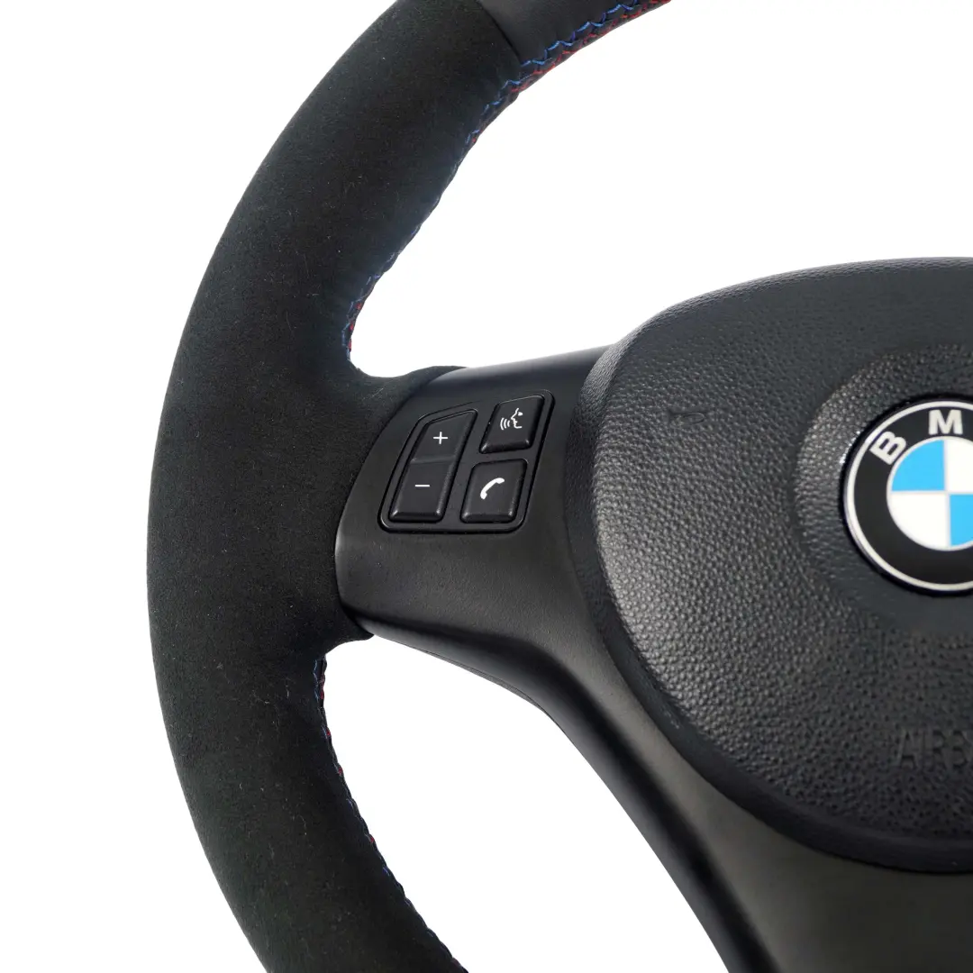Leather / Alcantara M-Sport Steering Wheel Thick BMW E87 E90 E91 E92 NEW Black - SKU 7839114-7-SET - Part number 7839114