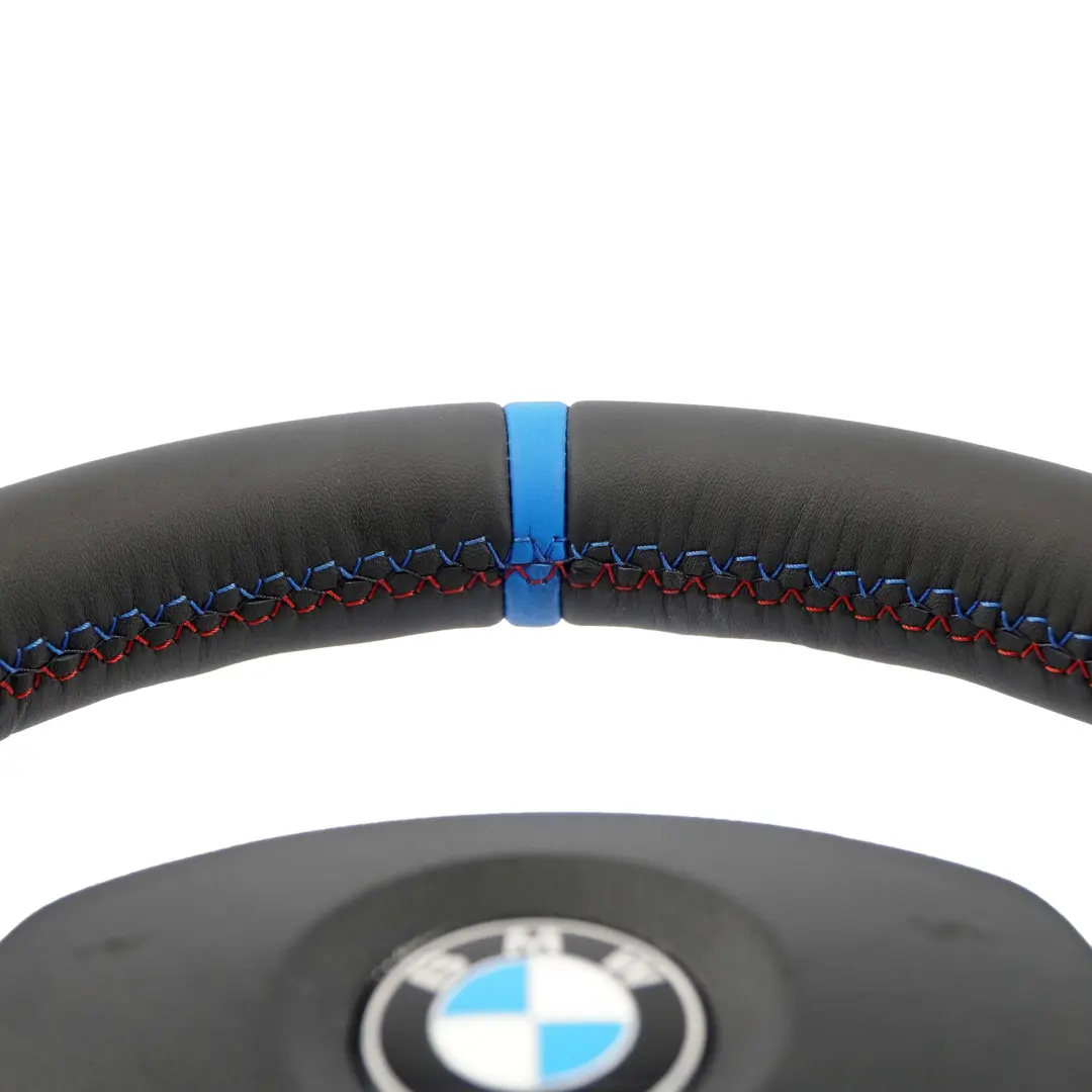 Leather / Alcantara M-Sport Steering Wheel Thick BMW E87 E90 E91 E92 NEW Black - SKU 7839114-7-SET - Part number 7839114