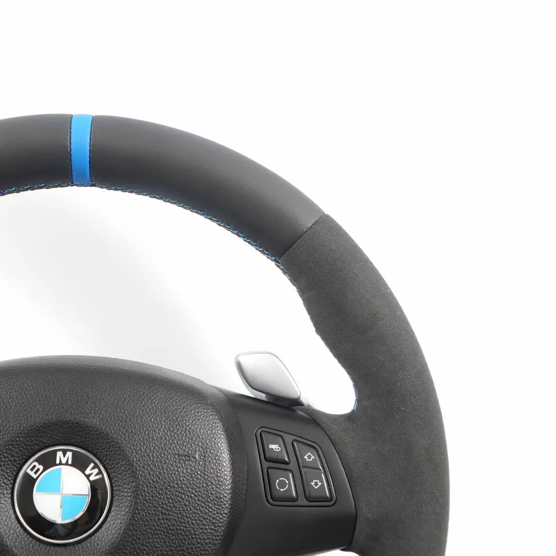 BMW E87 E90 E91 E92 NEU Leder / Alcantara M-Sport Dickes Lenkrad Paddelschieber - SKU 7839115-1-SET - Teilenummer 7839115