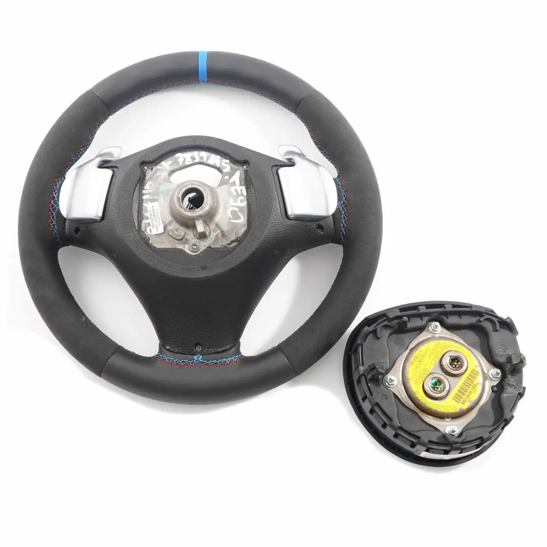 NEU Leder / Alcantara M-Sport Dickes Lenkrad Paddelschieber für BMW E87 E90 E91 E92 mit Teilenummer 7839115 BMW E87 E90 E91 E92 NEU Leder / Alcantara M-Sport Dickes Lenkrad Paddelschieber - SKU 7839115-1-SET - Teilenummer 7839115