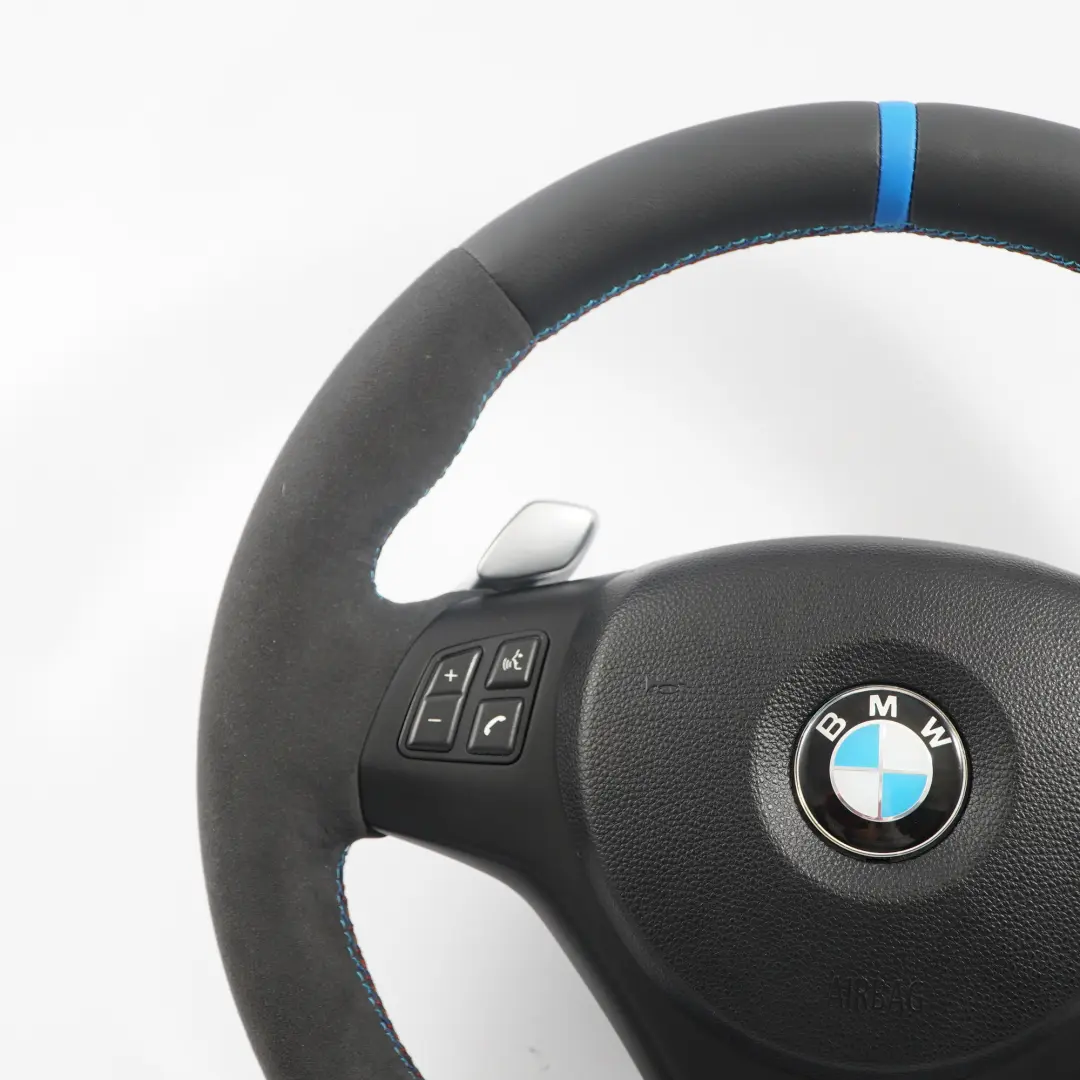 BMW E87 E90 E91 NUEVO cuero Alcantara M-Sport grueso volante Paddle Shift - SKU 7839115-1-SET - Número de pieza 7839115