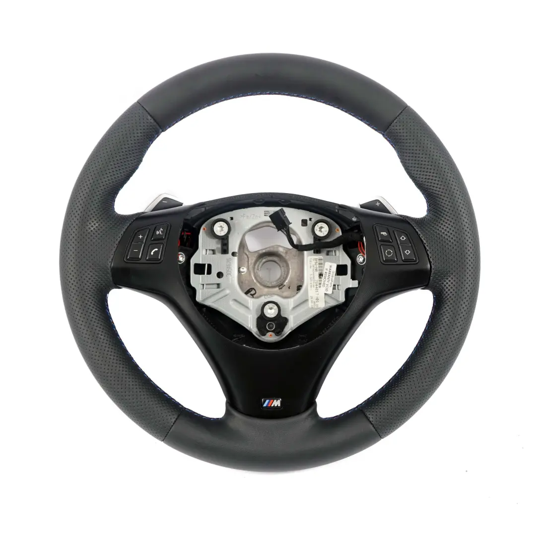 NUEVO Volante de Cuero Negro M Sport Manillar Grueso para BMW E92 E93 LCI con número de pieza 7839115 BMW E92 E93 LCI NUEVO Volante de Cuero Negro M Sport Manillar Grueso - SKU 7839115-2 - Número de pieza 7839115