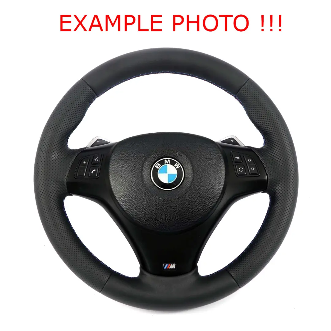Leather M-Sport Thick Steering Wheel Paddle Shift to BMW E92 E93 LCI NEW Black with Part number 7839115 BMW E92 E93 LCI NEW Black Leather M-Sport Thick Steering Wheel Paddle Shift - SKU 7839115-2 - Part number 7839115