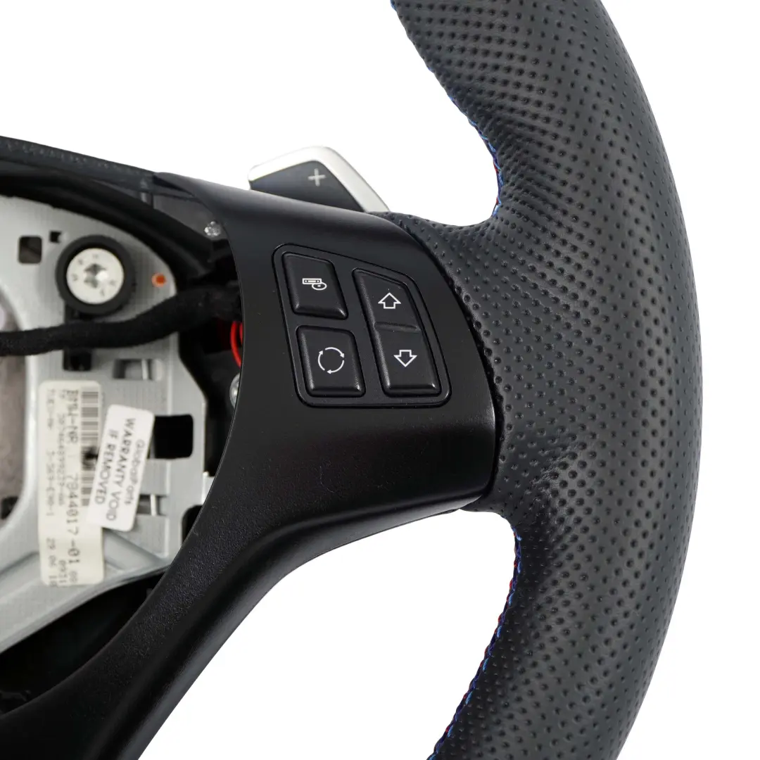 NEU Schwarz Leder M Sport Lenkrad Sportlenkrad Schaltwippen für BMW E92 E93 LCI mit Teilenummer 7839115 BMW E92 E93 LCI NEU Schwarz Leder M Sport Lenkrad Sportlenkrad Schaltwippen - SKU 7839115-2 - Teilenummer 7839115