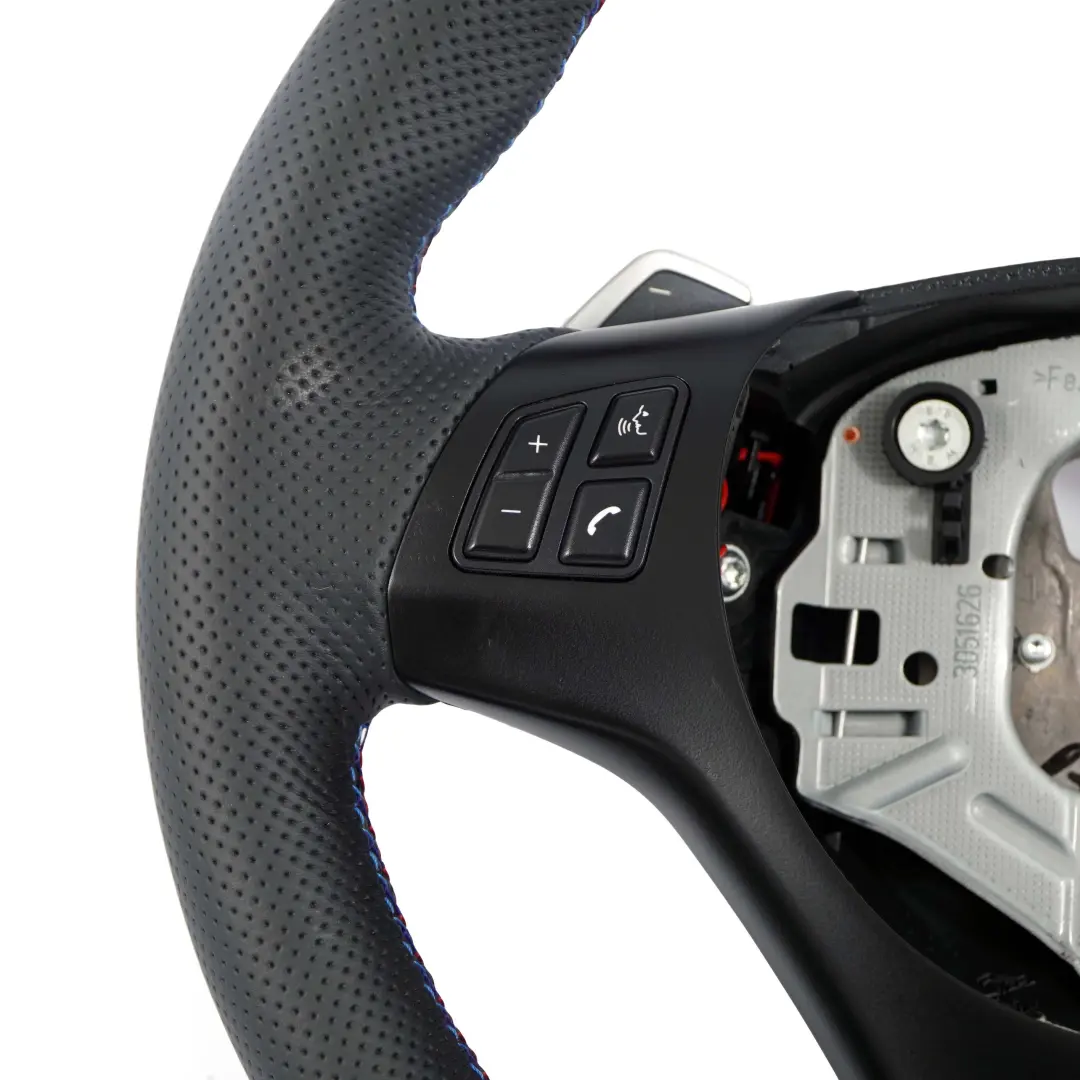 Leather M-Sport Thick Steering Wheel Paddle Shift to BMW E92 E93 LCI NEW Black with Part number 7839115 BMW E92 E93 LCI NEW Black Leather M-Sport Thick Steering Wheel Paddle Shift - SKU 7839115-2 - Part number 7839115