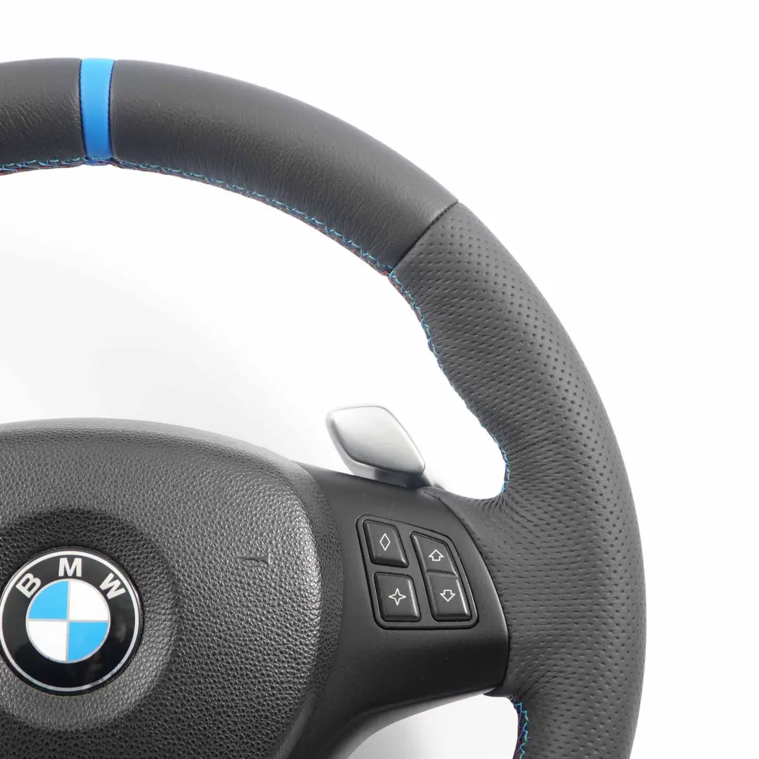 BMW E81 E87 E90 E91 E92 NEU Schwarz Leder M-Sport Dickes Lenkrad Paddelschieber - SKU 7839115-3-SET - Teilenummer 7839115