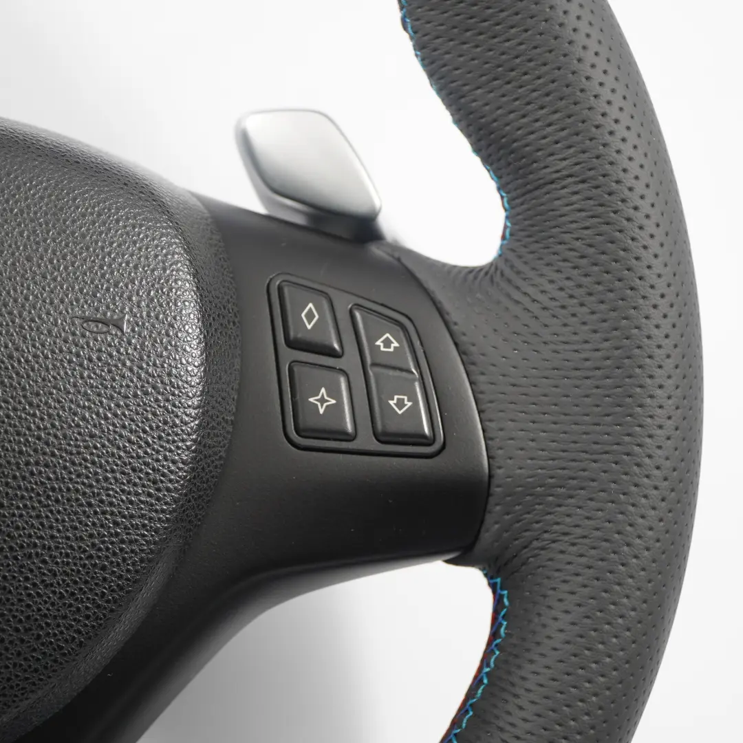 BMW E87 E90 E91 E92 NEW Leather M-Sport Thick Steering Wheel Paddle Shift Set - SKU 7839115-3-SET - Part number 7839115