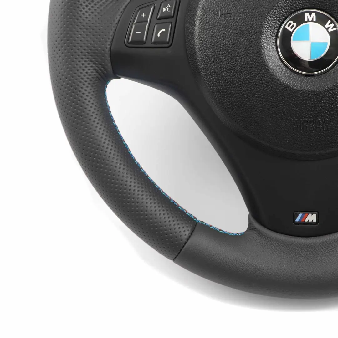 Nuova Pelle Nera M-SPORT Volante Spesso Leve del Cambio per BMW E81 E87 E90 E91 E92 con numero di parte 7839115 BMW E81 E87 E90 E91 E92 Nuova Pelle Nera M-SPORT Volante Spesso Leve del Cambio - SKU 7839115-SET - Numero di parte 7839115