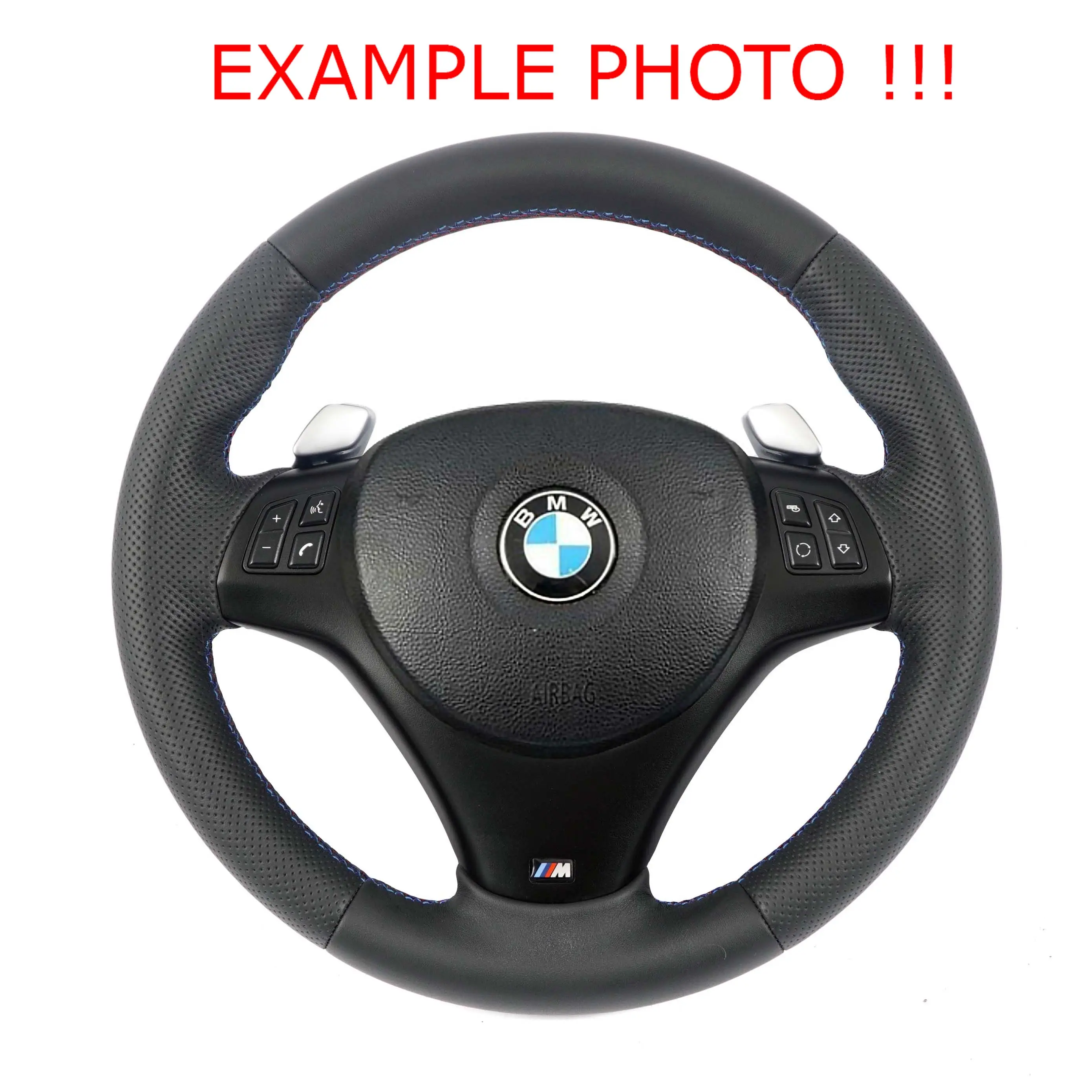 BMW E87 E90 E91 NEW Leather M Sport Thick Steering Wheel Paddle Shift 7839115