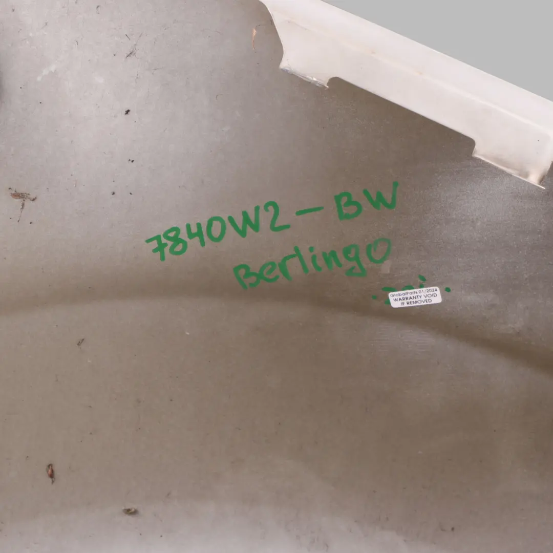 Citroen Berlingo B9 Side Wing Panel Front Left N/S Fender Banquise White - EWP to with Part number 7840W2 Citroen Berlingo B9 Side Wing Panel Front Left N/S Fender Banquise White - EWP - SKU 7840W2-BW - Part number 7840W2