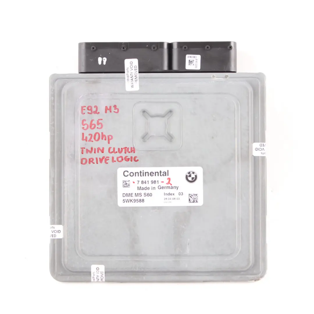 S65 420HP ECU Kit DME + CAS3 + Key Twin Clutch to BMW E90 E92 E93 M3 Engine with Part number 7841981 BMW E90 E92 E93 M3 Engine S65 420HP ECU Kit DME + CAS3 + Key Twin Clutch - SKU 7841981-2 - Part number 7841981
