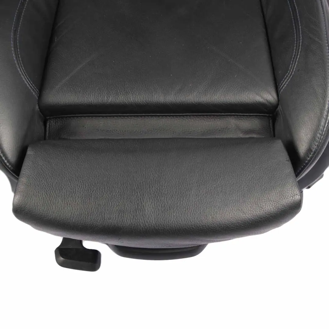  Seats M Sport BMW E92 Coupe Heated Electric Black Leather Contrast Blue Seat Set - SKU 7843052-1 - Part number 7843052
