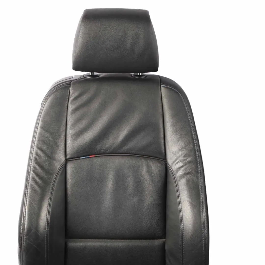  Seats M Sport BMW E92 Coupe Heated Electric Black Leather Contrast Blue Seat Set - SKU 7843052-1 - Part number 7843052