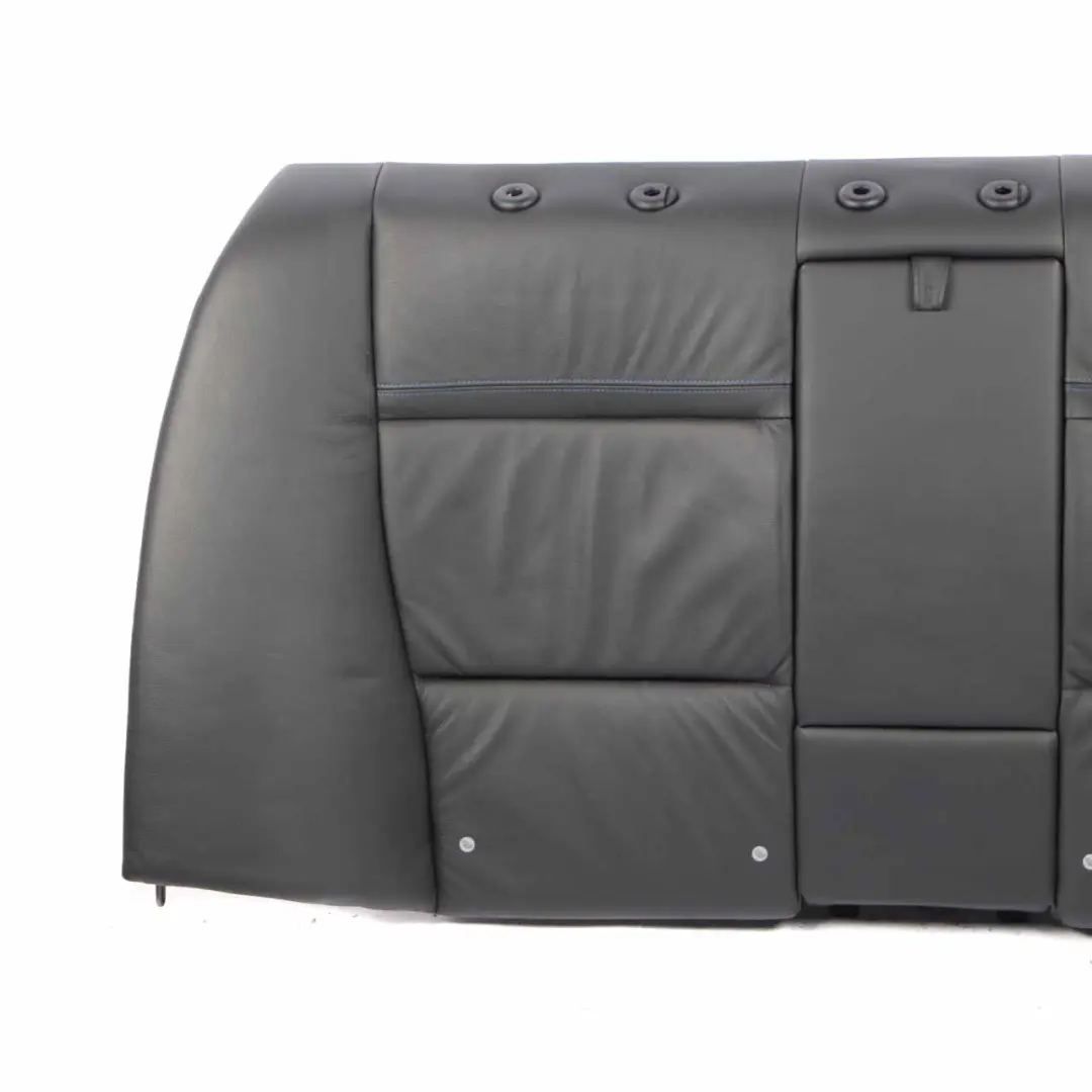 Backrest Back Cover Leather Dakota Black Blue Seam to BMW E90 LCI Rear Seat with Part number 7843757 BMW E90 LCI Rear Seat Backrest Back Cover Leather Dakota Black Blue Seam - SKU 7843757 - Part number 7843757